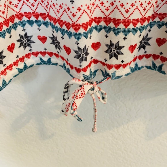 Wildfox Naughty and Nice Pajama Set XL Long Sleeve Top Shorts Nordic Christmas - Picture 9 of 16